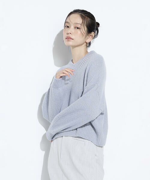 COMME CA COMFORT / コムサ・コンフォート（Lサイズ） ニット・セーター | 〔 TALLサイズ 〕 和紙ブークレー Vネックプルオーバー | 詳細30