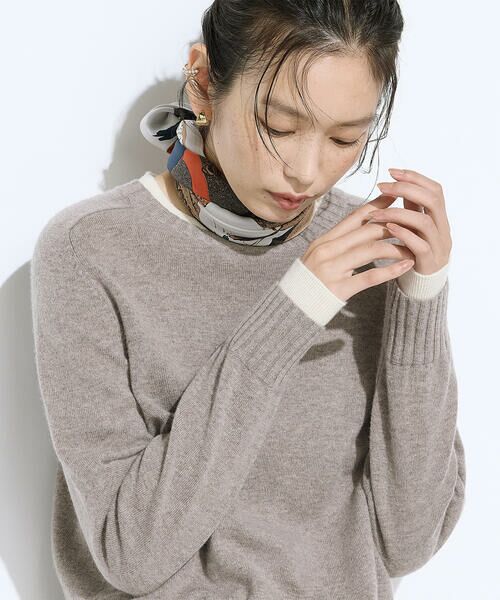 COMME CA COMFORT / コムサ・コンフォート（Lサイズ） ニット・セーター | 〔 TALLサイズ 〕 カシミヤ混ウール バイカラーニット | 詳細14