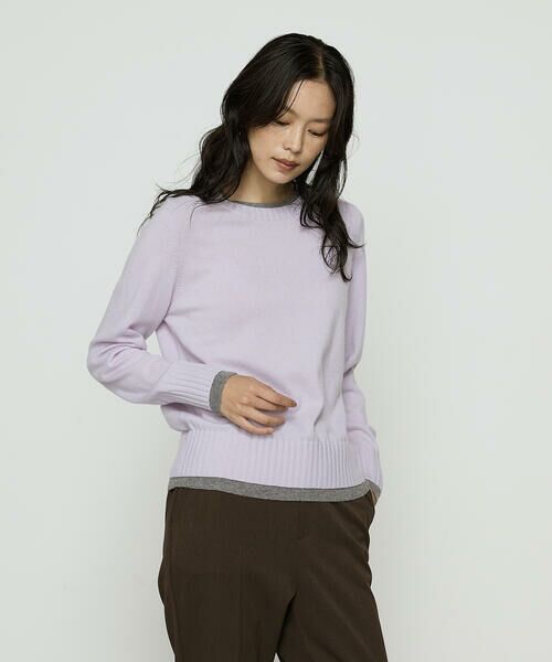 COMME CA COMFORT / コムサ・コンフォート（Lサイズ） ニット・セーター | 〔 TALLサイズ 〕 カシミヤ混ウール バイカラーニット | 詳細19