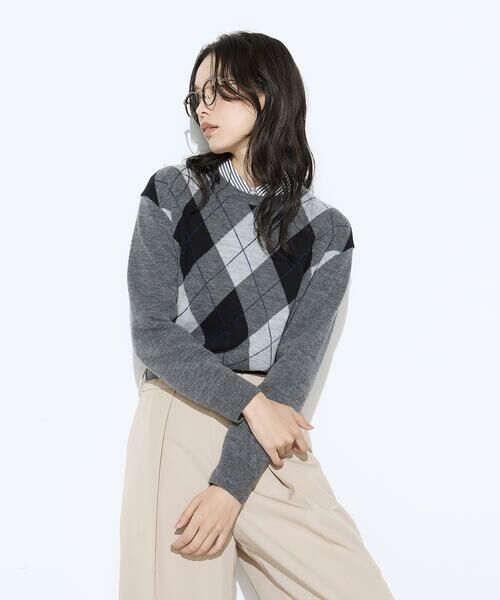 COMME CA COMFORT / コムサ・コンフォート（Lサイズ） ニット・セーター | 〔 TALLサイズ 〕 アーガイルニット プルオーバー | 詳細8