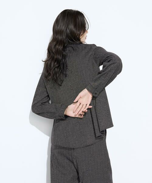 COMME CA COMFORT / コムサ・コンフォート（Lサイズ） シャツ・ブラウス | 〔 TALLサイズ 〕 ピンヘッドツイード ペプラムブラウス | 詳細17