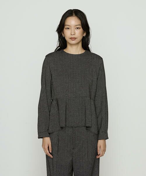 COMME CA COMFORT / コムサ・コンフォート（Lサイズ） シャツ・ブラウス | 〔 TALLサイズ 〕 ピンヘッドツイード ペプラムブラウス | 詳細3