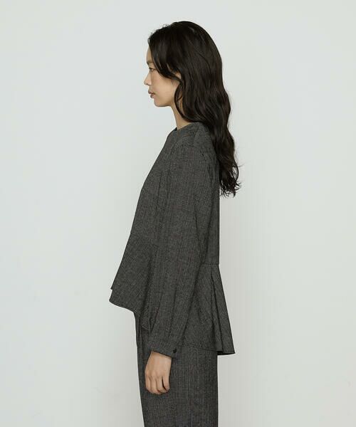 COMME CA COMFORT / コムサ・コンフォート（Lサイズ） シャツ・ブラウス | 〔 TALLサイズ 〕 ピンヘッドツイード ペプラムブラウス | 詳細4