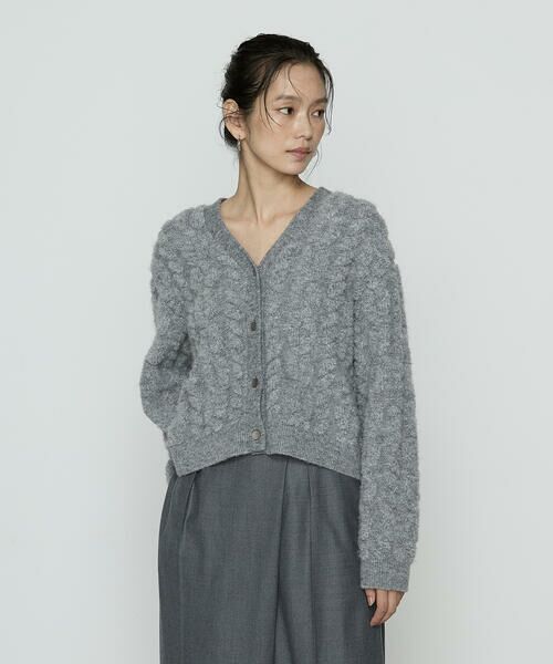 COMME CA COMFORT / コムサ・コンフォート（Lサイズ） カーディガン・ボレロ | 〔 TALLサイズ 〕 パイル編み  Vネックカーディガン | 詳細3