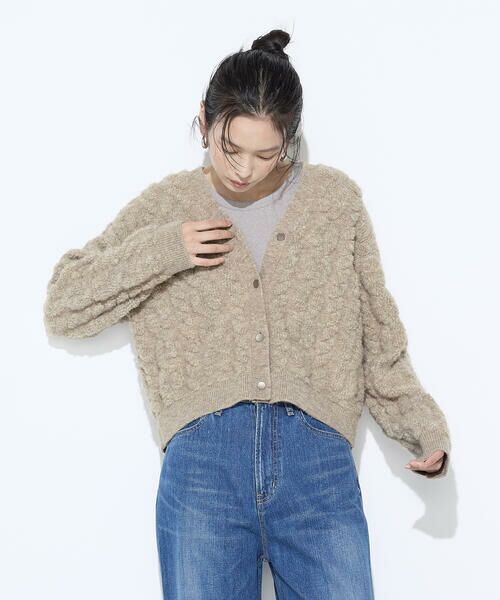 COMME CA COMFORT / コムサ・コンフォート（Lサイズ） カーディガン・ボレロ | 〔 TALLサイズ 〕 パイル編み  Vネックカーディガン | 詳細23