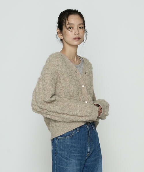 COMME CA COMFORT / コムサ・コンフォート（Lサイズ） カーディガン・ボレロ | 〔 TALLサイズ 〕 パイル編み  Vネックカーディガン | 詳細12