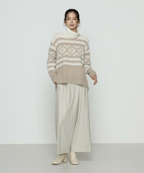 COMME CA COMFORT / コムサ・コンフォート（Lサイズ） ニット・セーター | 〔 TALLサイズ 〕 ジャカード編み スヌード付きニットプルオーバー | 詳細18