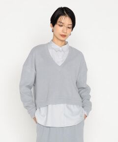 COMME CA COMFORT / コムサ・コンフォート（Lサイズ） カットソー | 〔 +サイズ 〕 ニットコール レイヤードセーター