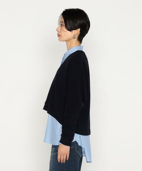 COMME CA COMFORT / コムサ・コンフォート（Lサイズ） カットソー | 〔 +サイズ 〕 ニットコール レイヤードセーター | 詳細12