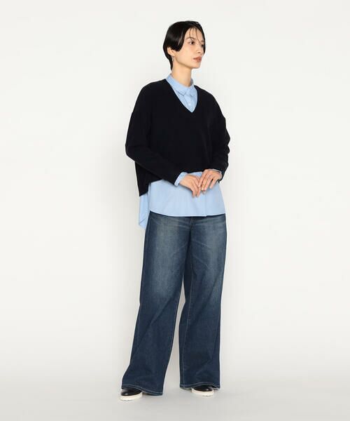 COMME CA COMFORT / コムサ・コンフォート（Lサイズ） カットソー | 〔 +サイズ 〕 ニットコール レイヤードセーター | 詳細8
