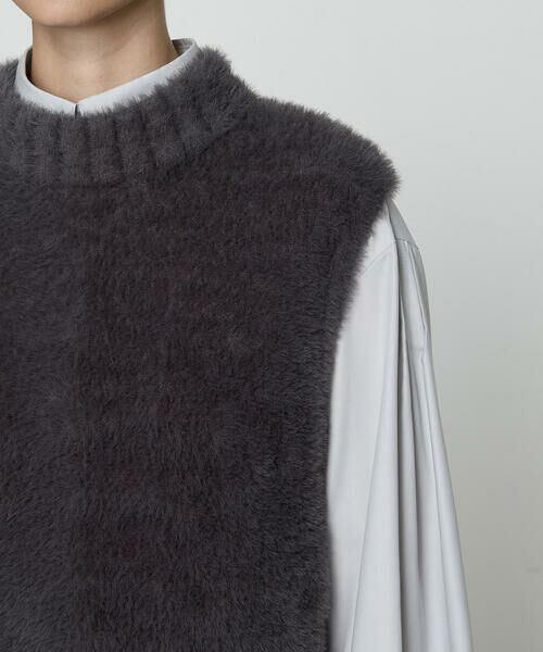 COMME CA COMFORT / コムサ・コンフォート（Lサイズ） その他トップス | 〔 +サイズ 〕 マイクロナイロンフェザーヤーン 2WAYベスト | 詳細14