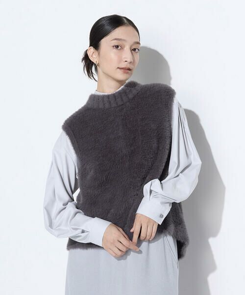 COMME CA COMFORT / コムサ・コンフォート（Lサイズ） その他トップス | 〔 +サイズ 〕 マイクロナイロンフェザーヤーン 2WAYベスト | 詳細18