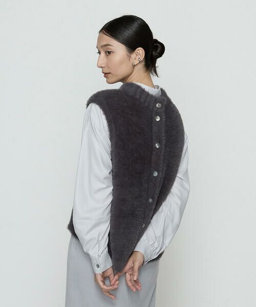 COMME CA COMFORT / コムサ・コンフォート（Lサイズ） その他トップス | 〔 +サイズ 〕 マイクロナイロンフェザーヤーン 2WAYベスト | 詳細7