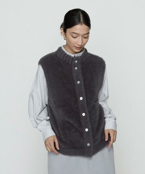 COMME CA COMFORT / コムサ・コンフォート（Lサイズ） その他トップス | 〔 +サイズ 〕 マイクロナイロンフェザーヤーン 2WAYベスト | 詳細8