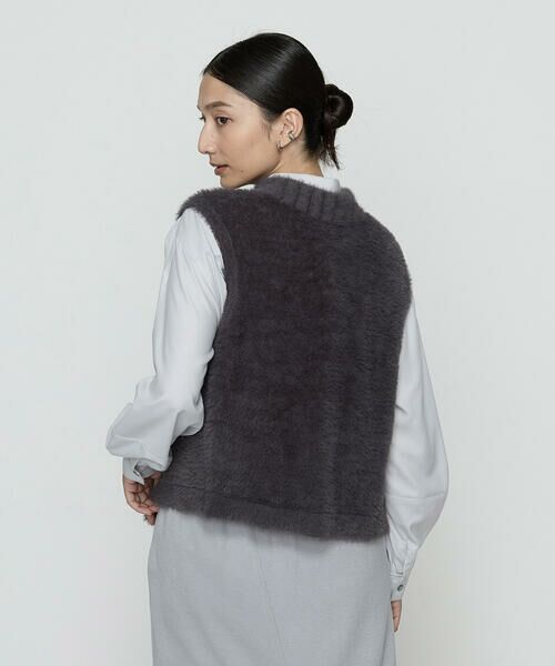 COMME CA COMFORT / コムサ・コンフォート（Lサイズ） その他トップス | 〔 +サイズ 〕 マイクロナイロンフェザーヤーン 2WAYベスト | 詳細9