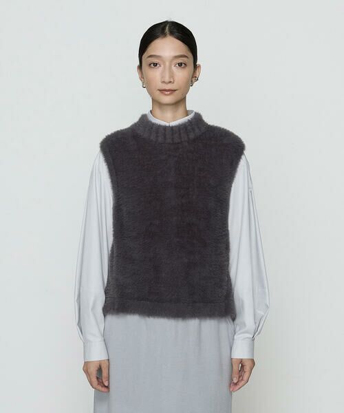 COMME CA COMFORT / コムサ・コンフォート（Lサイズ） その他トップス | 〔 +サイズ 〕 マイクロナイロンフェザーヤーン 2WAYベスト | 詳細10