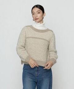 COMME CA COMFORT / コムサ・コンフォート（Lサイズ） ニット・セーター | 〔 +サイズ 〕 ふわもこモールシャギーヤーン ファーセーター