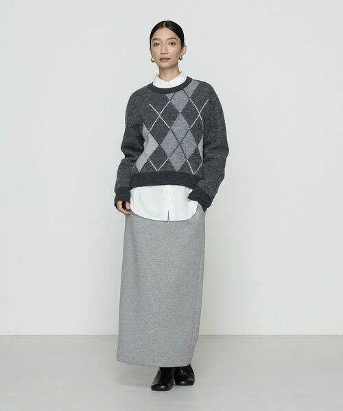COMME CA COMFORT / コムサ・コンフォート（Lサイズ） ニット・セーター | 〔 +サイズ 〕 ジャカード アーガイルニットセーター | 詳細1