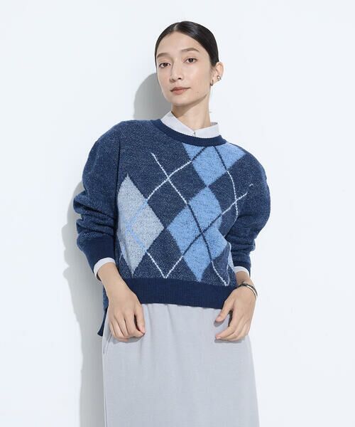 COMME CA COMFORT / コムサ・コンフォート（Lサイズ） ニット・セーター | 〔 +サイズ 〕 ジャカード アーガイルニットセーター | 詳細19