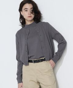 COMME CA COMFORT / コムサ・コンフォート（Lサイズ） カーディガン・ボレロ | 〔 TALLサイズ 〕 コットンダルストレッチ ケーブルカーディガン