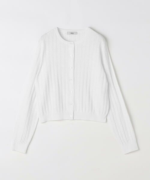 COMME CA COMFORT / コムサ・コンフォート（Lサイズ） カーディガン・ボレロ | 〔 TALLサイズ 〕 コットンダルストレッチ ケーブルカーディガン（02:オフ白）