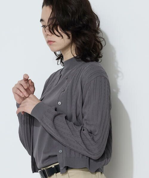 COMME CA COMFORT / コムサ・コンフォート（Lサイズ） カーディガン・ボレロ | 〔 TALLサイズ 〕 コットンダルストレッチ ケーブルカーディガン | 詳細5