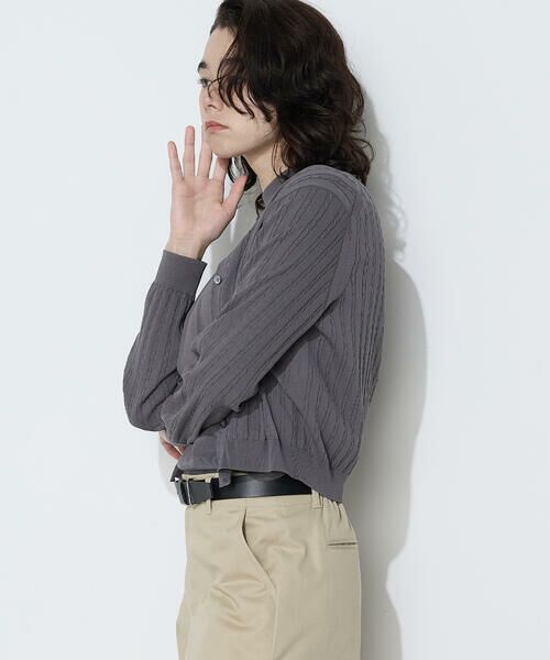 COMME CA COMFORT / コムサ・コンフォート（Lサイズ） カーディガン・ボレロ | 〔 TALLサイズ 〕 コットンダルストレッチ ケーブルカーディガン | 詳細6