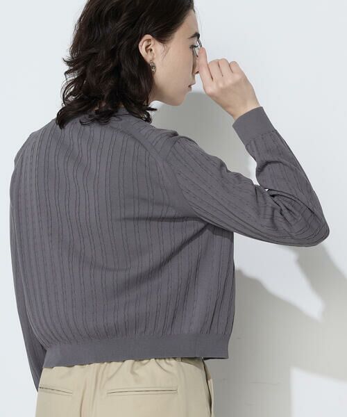 COMME CA COMFORT / コムサ・コンフォート（Lサイズ） カーディガン・ボレロ | 〔 TALLサイズ 〕 コットンダルストレッチ ケーブルカーディガン | 詳細7