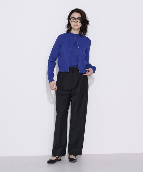 COMME CA COMFORT / コムサ・コンフォート（Lサイズ） カーディガン・ボレロ | 〔 TALLサイズ 〕 コットンダルストレッチ ケーブルカーディガン | 詳細16