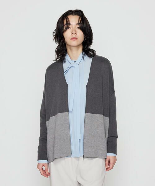 COMME CA COMFORT / コムサ・コンフォート（Lサイズ） カーディガン・ボレロ | 〔 TALLサイズ 〕 ウール混スムース ジップカーディガン | 詳細9