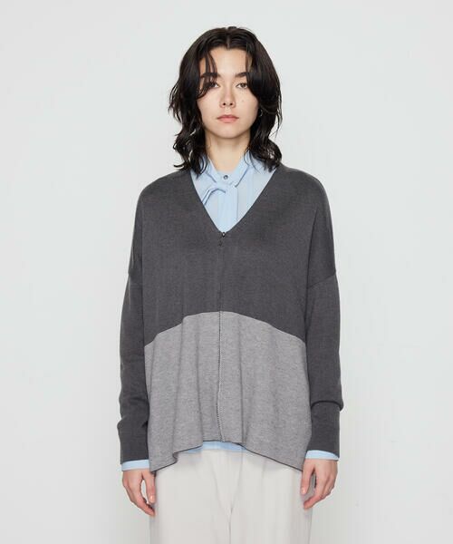 COMME CA COMFORT / コムサ・コンフォート（Lサイズ） カーディガン・ボレロ | 〔 TALLサイズ 〕 ウール混スムース ジップカーディガン | 詳細10