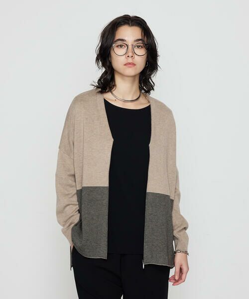 COMME CA COMFORT / コムサ・コンフォート（Lサイズ） カーディガン・ボレロ | 〔 TALLサイズ 〕 ウール混スムース ジップカーディガン | 詳細21