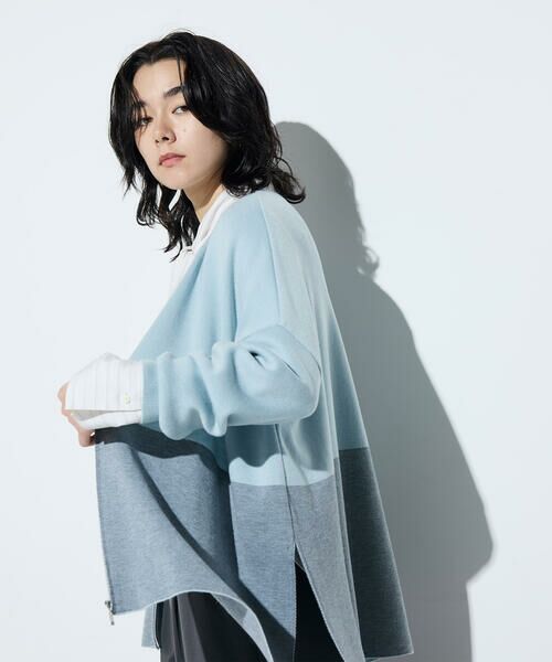 COMME CA COMFORT / コムサ・コンフォート（Lサイズ） カーディガン・ボレロ | 〔 TALLサイズ 〕 ウール混スムース ジップカーディガン | 詳細26