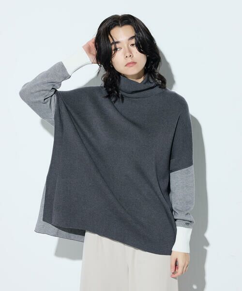 COMME CA COMFORT / コムサ・コンフォート（Lサイズ） ニット・セーター | 〔 TALLサイズ 〕 ウール混スムース タートルプルオーバー | 詳細6