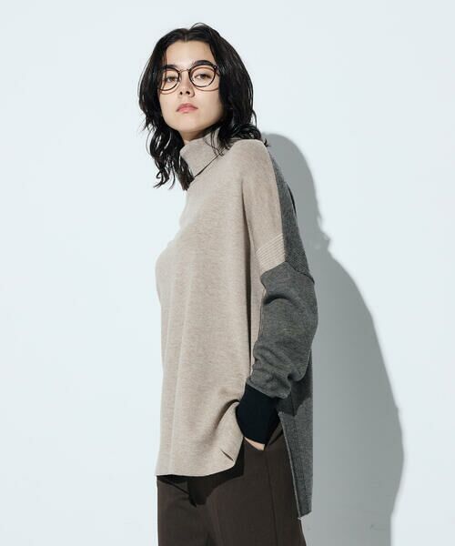COMME CA COMFORT / コムサ・コンフォート（Lサイズ） ニット・セーター | 〔 TALLサイズ 〕 ウール混スムース タートルプルオーバー | 詳細13