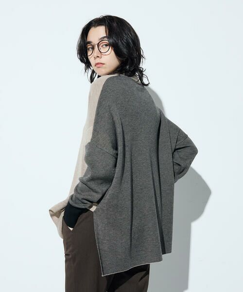 COMME CA COMFORT / コムサ・コンフォート（Lサイズ） ニット・セーター | 〔 TALLサイズ 〕 ウール混スムース タートルプルオーバー | 詳細15