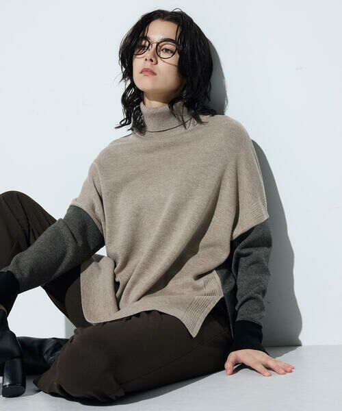 COMME CA COMFORT / コムサ・コンフォート（Lサイズ） ニット・セーター | 〔 TALLサイズ 〕 ウール混スムース タートルプルオーバー | 詳細16