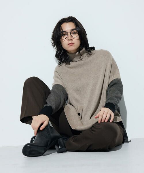 COMME CA COMFORT / コムサ・コンフォート（Lサイズ） ニット・セーター | 〔 TALLサイズ 〕 ウール混スムース タートルプルオーバー | 詳細17