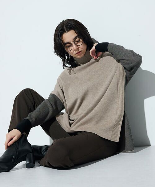 COMME CA COMFORT / コムサ・コンフォート（Lサイズ） ニット・セーター | 〔 TALLサイズ 〕 ウール混スムース タートルプルオーバー | 詳細18