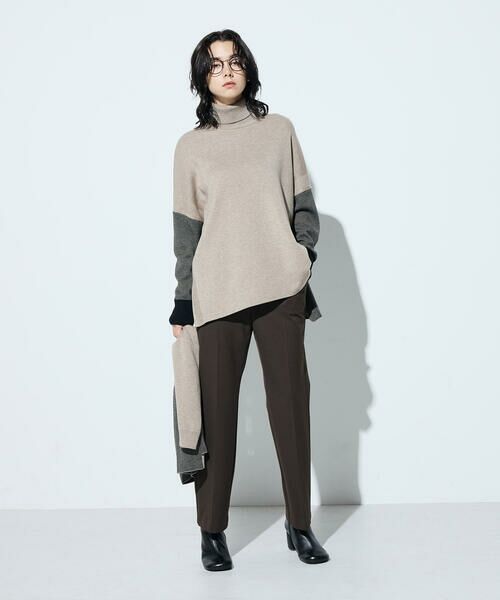 COMME CA COMFORT / コムサ・コンフォート（Lサイズ） ニット・セーター | 〔 TALLサイズ 〕 ウール混スムース タートルプルオーバー | 詳細12