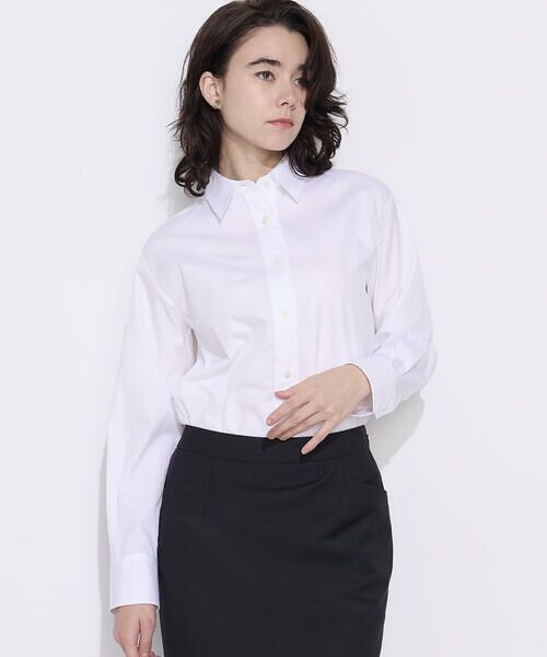 COMME CA COMFORT / コムサ・コンフォート（Lサイズ） シャツ・ブラウス | 〔 TALLサイズ 〕 コットンブロード／アイランドコットン ベーシックシャツ（01:ホワイト）