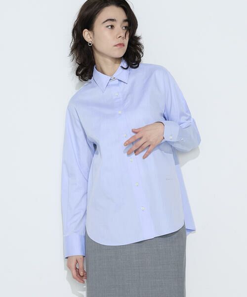 COMME CA COMFORT / コムサ・コンフォート（Lサイズ） シャツ・ブラウス | 〔 TALLサイズ 〕 コットンブロード／アイランドコットン ベーシックシャツ（23:サックス）