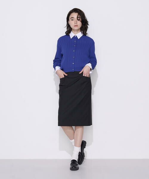 COMME CA COMFORT / コムサ・コンフォート（Lサイズ） ミニ・ひざ丈スカート | 〔 TALLサイズ 〕 【セットアップ対応】ストレッチトロ スカート | 詳細1