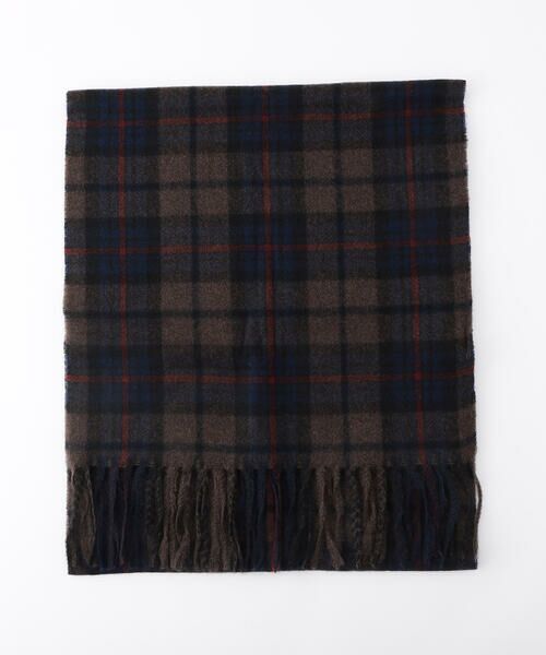 COMME CA COMFORT / コムサ・コンフォート（Lサイズ） マフラー・ショール・スヌード・ストール | 〔 TALLサイズ 〕 チェックストール（14:ブラウン）