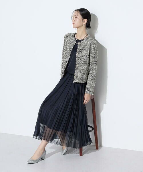 COMME CA COMFORT / コムサ・コンフォート（Lサイズ） ロング・マキシ丈スカート | 〔 TALLサイズ 〕 マットカルゼオーガンジー プリーツスカート | 詳細6