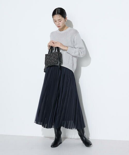 COMME CA COMFORT / コムサ・コンフォート（Lサイズ） ロング・マキシ丈スカート | 〔 TALLサイズ 〕 マットカルゼオーガンジー プリーツスカート | 詳細8