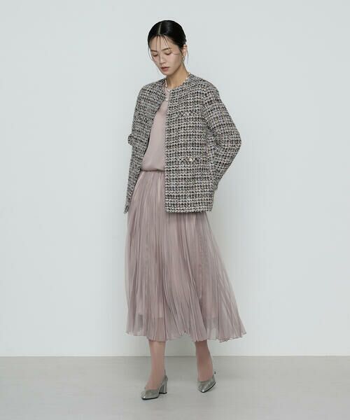 COMME CA COMFORT / コムサ・コンフォート（Lサイズ） ロング・マキシ丈スカート | 〔 TALLサイズ 〕 マットカルゼオーガンジー プリーツスカート | 詳細17