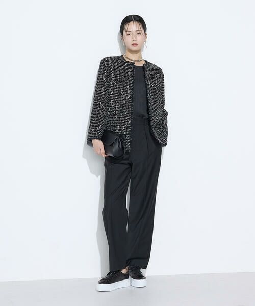 COMME CA COMFORT / コムサ・コンフォート（Lサイズ） ノーカラージャケット | 〔 TALLサイズ 〕 ファンシーツイード ノーカラージャケット | 詳細6