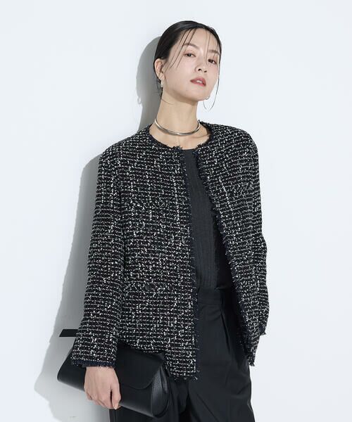 COMME CA COMFORT / コムサ・コンフォート（Lサイズ） ノーカラージャケット | 〔 TALLサイズ 〕 ファンシーツイード ノーカラージャケット | 詳細10