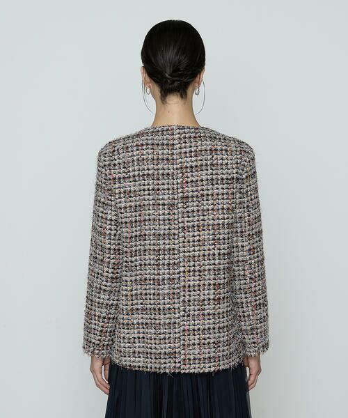 COMME CA COMFORT / コムサ・コンフォート（Lサイズ） ノーカラージャケット | 〔 TALLサイズ 〕 ファンシーツイード ノーカラージャケット | 詳細16